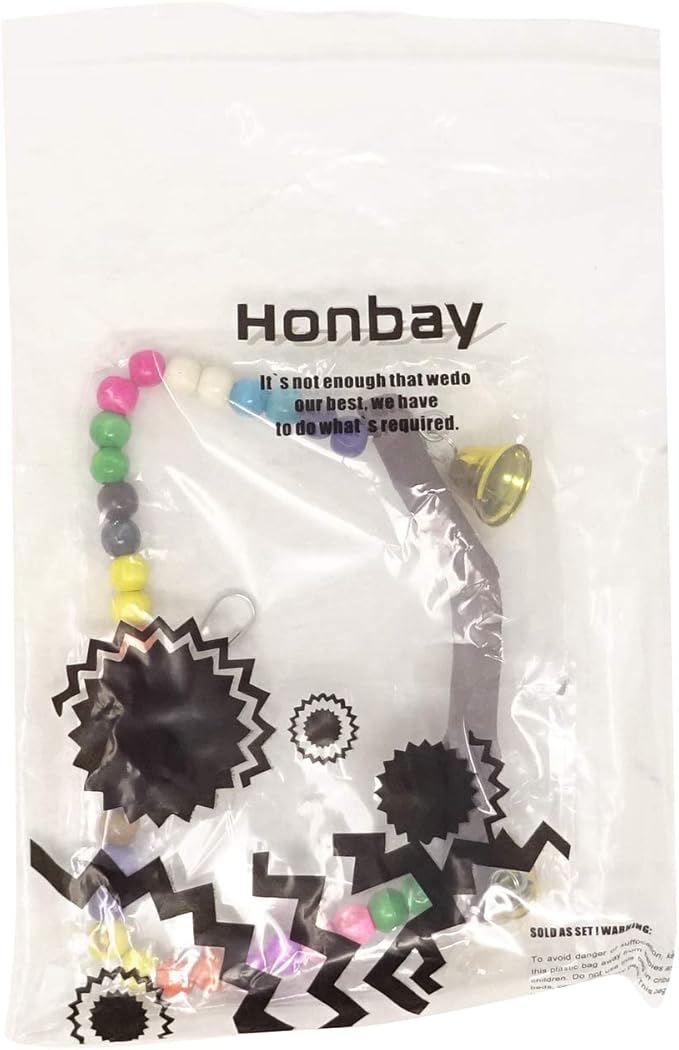 Honbay Wooden Bird Swing Perch Parrot Hanging Toy for Small Sized Birds