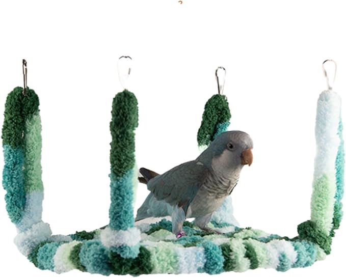 Bird Plush Perch Swing Four Season Warm Hammock Nest Bed for Parrot Budgie Parakeet Cockatiel Lovebird