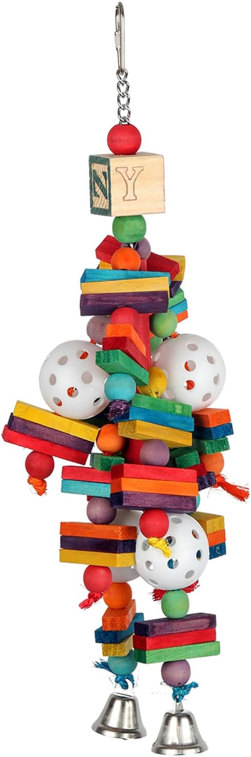 Super Bird Creations SB451 Wally's Wonder Bird Toy - Satisfy Chewing & Foraging Instincts for Ringnecks Medium Conures Parrots - Engaging Physical Exercises for your Birds - Ideal for Medium Bird Size