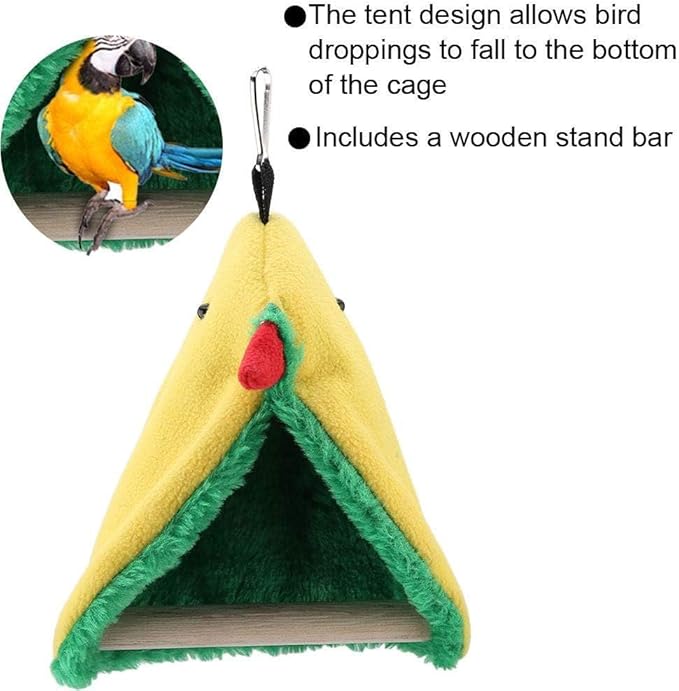 Pet Bird Plush Hammock, Pet Bird Parrot Triangle Plush Hammock Tent Bed Hanging Cave Standing Toy
