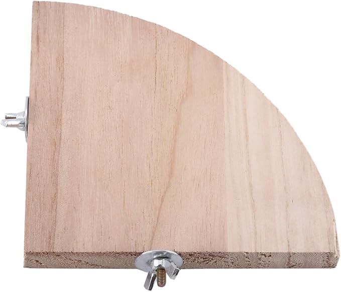 Wooden Bird Perch Platform, Fan Shape Parrot Springboard Stand Cage Accessories for Parakeet Conure Cockatiel Budgie Gerbil Hamster