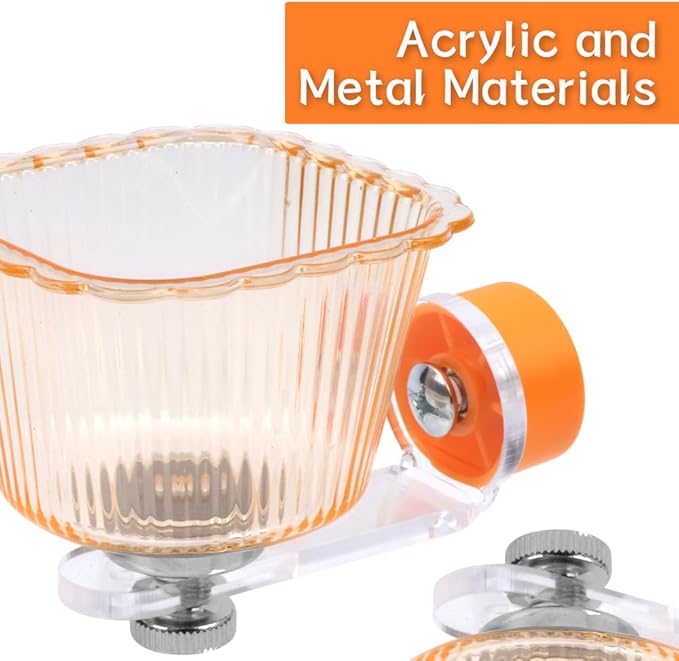 Bird Cage Feeding Cup Anti-Tip Feeder with Magnet Holder for Cockatiel Macaw Parakeet Finch Lovebird African Grey Small Birds (Yellow)