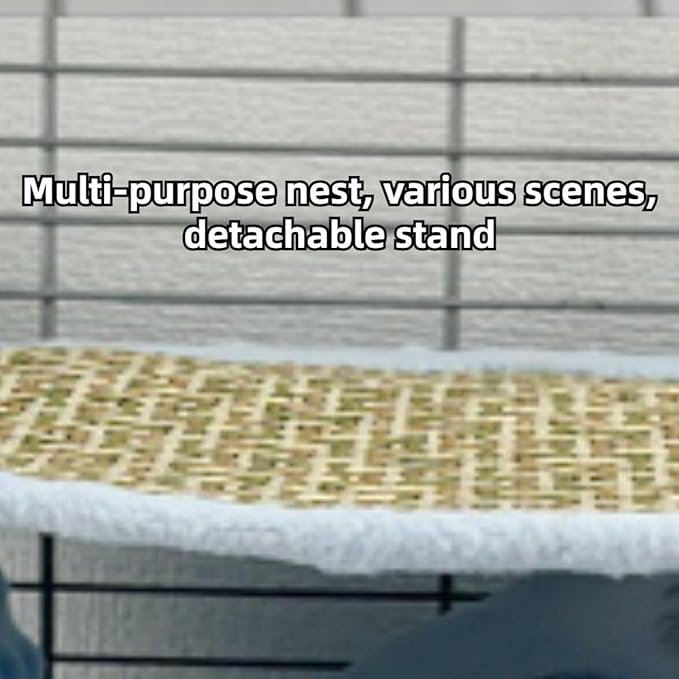 Bird Reversible Platform Bed Hammock Toy Hamster Warm Comfortable Hanging House Perch Stand for Parrot Parakeet Cockatiel African Grey Cockatoo Lovebird (Purple,L)