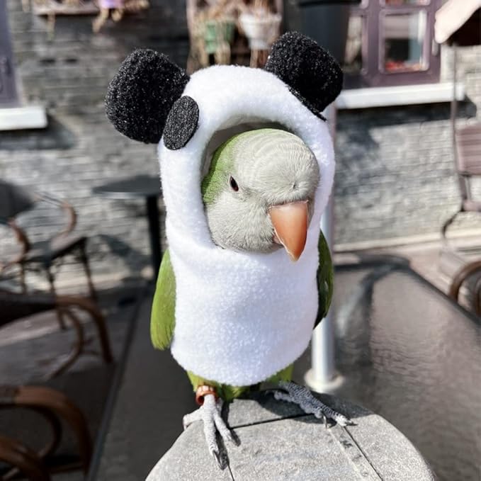 Bird Costume Bird Diaper Flight Suit Bird Panda Shape Bird Clothes Cosplay Photo Prop for Parrots Lovebird Parakeet Cockatiel Small Animals Apparel (with Diaper,African Grey)