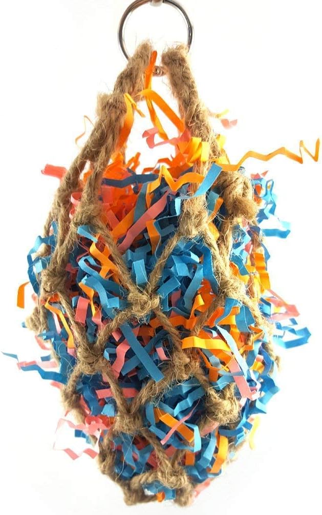 Litewoo Bird Foraging Shredding Nest Chew Hanging Toy for African Grey Cockatoos Conure Parakeet Quaker Cockatiel Cage Accessories