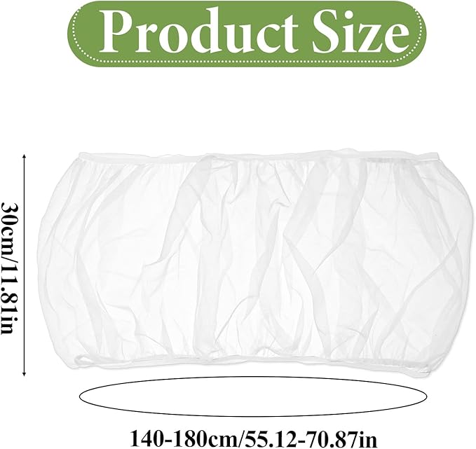 Trinkrittey Bird Cage Seed Catcher White Bird Cage Net Cover Adjustable Birds Cages Netting Seed Catcher Stretchy Birds Cages Guard for Parrot Enclosures