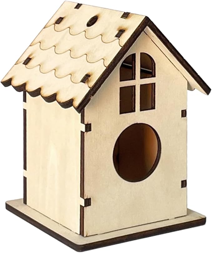 Bird Nest Cage Parrot Cage Toy Nest Nesting Box Unassembled Hideouts Craft Toy for Small Size Birds Cage Bird Nest Nesting Box for Birds