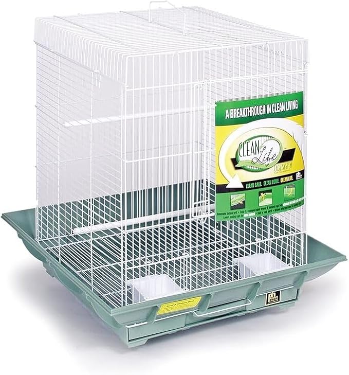 HomeStock Mountain Majesty Clean Life Bird Cage with Spacious Interior, Durable Build, Easy-to-Clean Features, and Secure Design for Birds' Comfort Green