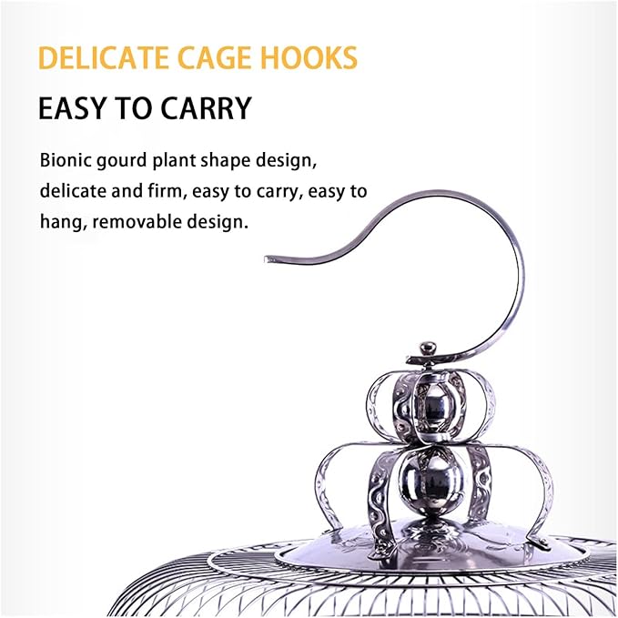 Aimery Bird Cage，Stainless Steel Birdcage，Small Bird cage，Bird Cages for Parrots，Travel Bird Cage，Bird Travel cage(V38G)