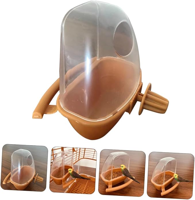 POPETPOP 2pcs Food Water Bird Cup Hooded Bird Cage Plastic Cup Food Bowl s Waterer Feeder Dispenser