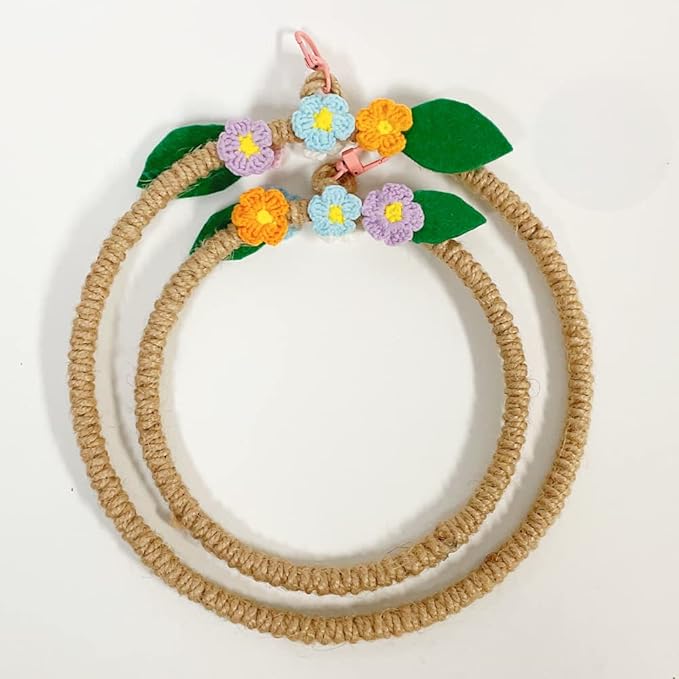 La La Pet® Bird Rope Swing with Hanging Hook Bird Rope Perch Bird Swing Perch Bird Perch Stand Bird Cage Toy for Parrot Budgie Parakeet Cockatiel Cockatoo Conure Small