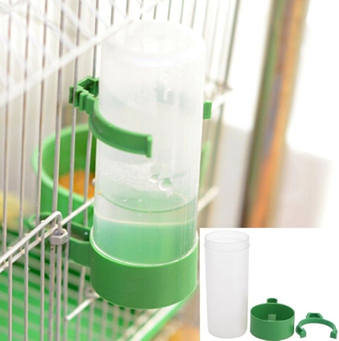 Ochine 4Pcs Automatic Bird Water Feeder & Dispenser, Plastic, Durable, Removable, Clean, for Parrot, Budgie, Cockatiel, Lovebirds, Chicken