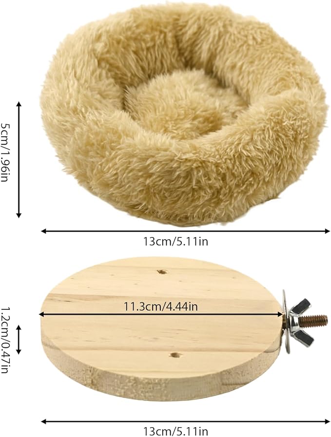 Small Bird Nest for Cage Removable Plush Parrot Hammock Bed Winter Warm Resting Perch Platform for Small Budgies, Lovebirds, Cockatiels, Canaries, Parakeets Cage