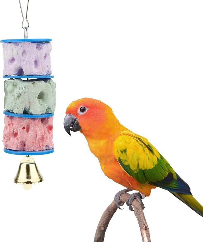 Wontee Bird Calcium Teeth Grinding Chew Treats Toy for Parrot Parakeet Cockatiel Conure Gerbil Rat Mouse Guinea Pig Chinchilla