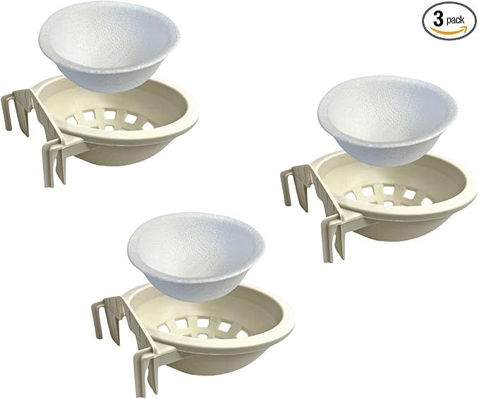 Plastic Bird Nests with Bird Nesting Pad - Round Bird Nest for Cage, Bird Nest House Mounted Inside Cage, Plastic Canary Nest Perch, Goldfinches, Finches and Exotic Birds Pack of 3