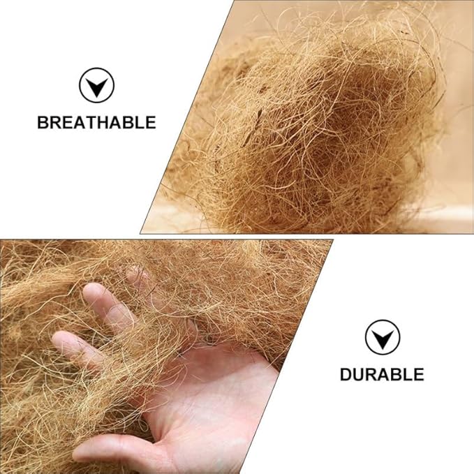 Coconut Fiber Bird Nesting Pad 7.08X4.72X1.96In Soft Breathable Palm Fiber Bedding for Parakeets Finches Small Pets Scratch Resistant Bird Cage Nest Material