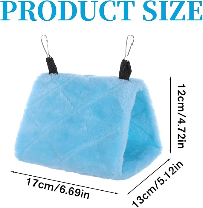 2 PCS Warm Bird Nest House, Bird Bed for Cage Accessories Hanging Hammock House Plush Snuggle Hideaway Cave Bed Tent for Pet Parrot, Parakeets, Cockatiels, Lovebirds, Macaw, Budgies (Blue, Grey)