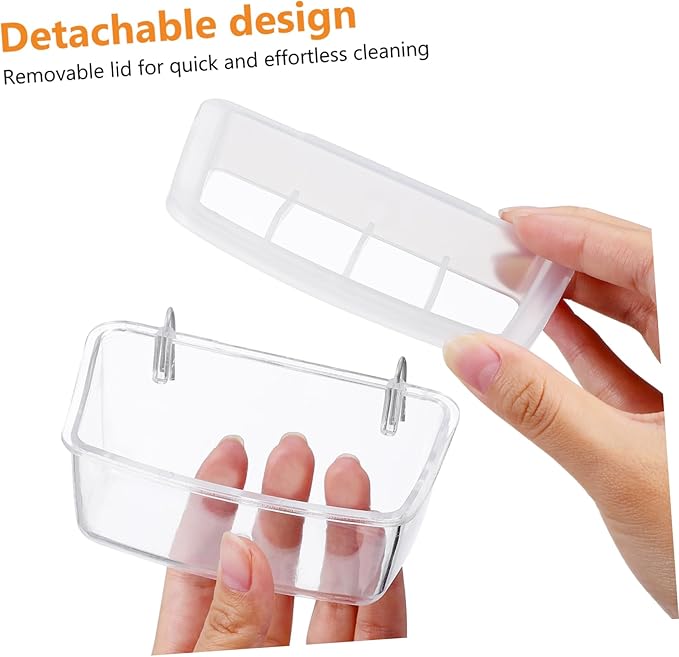 2pcs Plastic Bird Feeders Transparent Hanging Food Bowls for Parrots Birds Capacity Feeders for Learning to Eat