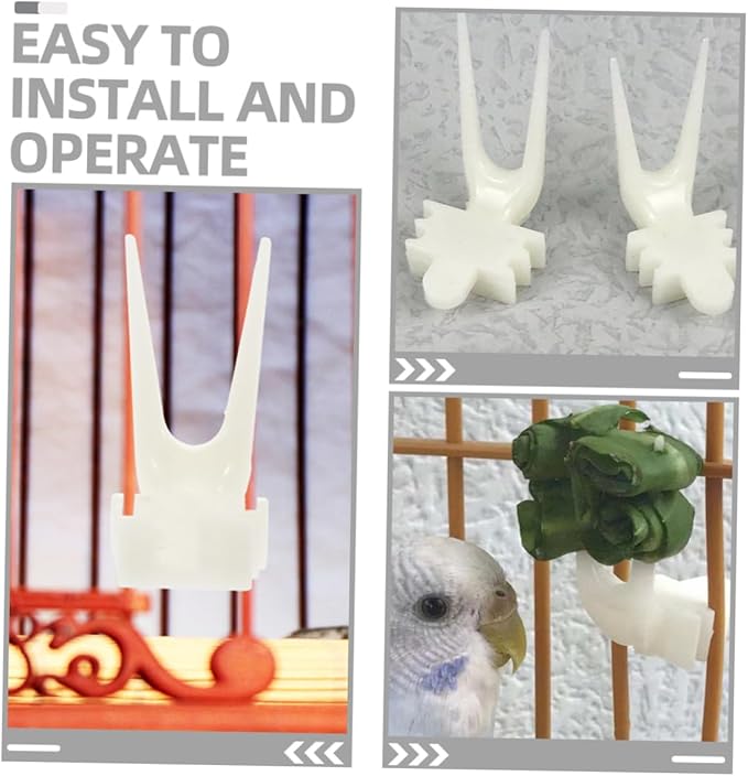 HANABASS 40pcs Bird Cage Food Holder Compact Fruit Vegetable Forks for Parrot Feeder Skewers for Animals Easy Installation Multi-Functional Bird Cage Accessory