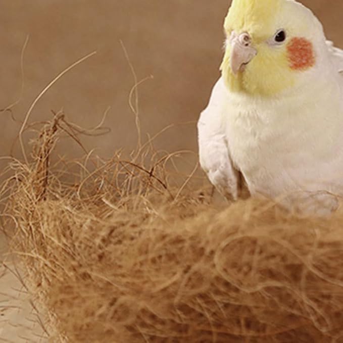 Coconut Fiber Bird Nesting Pad 7.08X4.72X1.96In Soft Breathable Palm Fiber Bedding for Parakeets Finches Small Pets Scratch Resistant Bird Cage Nest Material