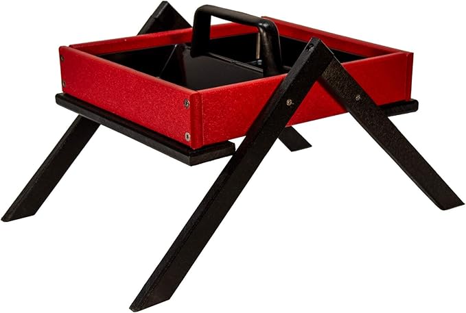 JCs Wildlife Removable Tray Ground Bird Feeder - Platform Bird Feeder - Holds 4 Cups of Seed (Medium, Cardinal Red)