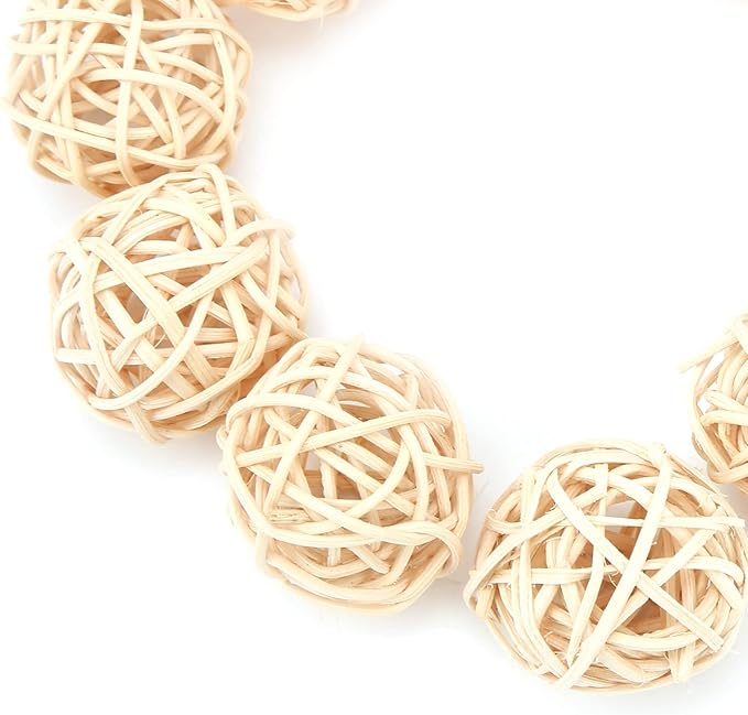 Rattan Balls, 10PCS Parrot Wicker Balls Bird Toy, 3CM Natural Parakeet Chewing Toys Decorative