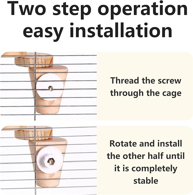 Natural Wood Bird Ladder Perch Toy - Chewable Safe Parrot Climbing Toy for Cockatiel, Finch & Other Small to Medium Birds, Bird Cage Accessories with Easy Screw Installation (Floral Pattern)