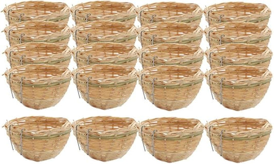 Fenteer 20x Handwoven Bird Feeding Breeding Nest Birdhouse with Hook for Finch
