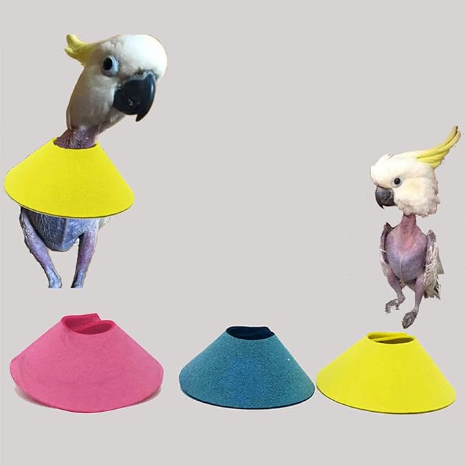 Parrot Collar for Plucking Anti-Bite Collar Bird Wound-Healing Recovery Collar for Lovebirds Budgies Cockatiel