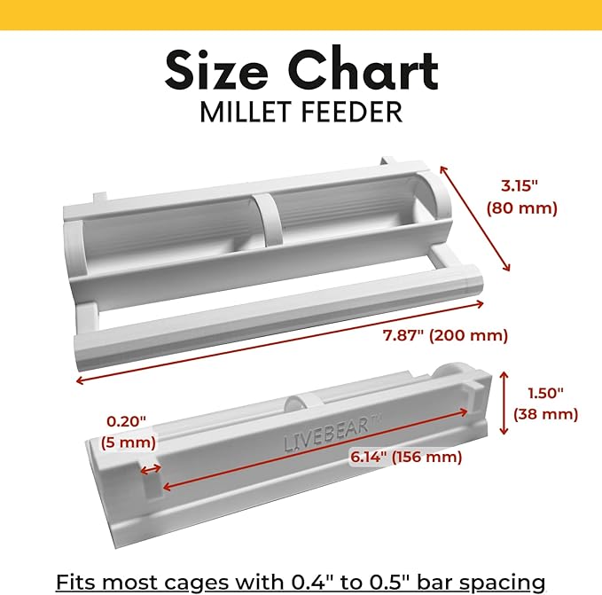 Premium Millet Holder - Mess-Capture Design for Clean Cages - Specially Designed for Small Birds Like Parakeets, Budgies, Lovebirds, Cockatiels, and Finches (Mordern Matte Edition)