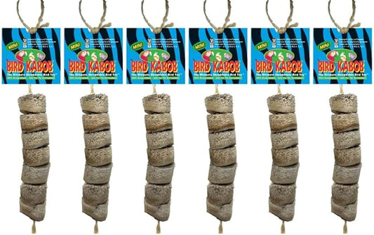 BIRD KABOB Mini - 6 Pack - an All-Natural, Holistic, Veterinarian Recommended, Earth Friendly, shreddable Hanging Bird Toy with Yucca Chunks