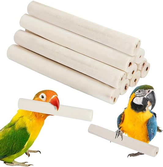 10 Pieces Bird Parrot Chew Toy Sola Sticks, Natural Parrot Soft Chew Shredding & Foraging Toy, Bird Foot Toys for Cockatiel Conure Quaker Budgie Parakeet Bunny Guinea Pig Chinchilla Rabbit