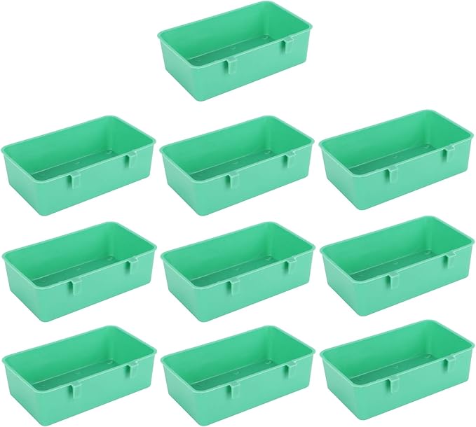 10Pcs Bird Seed Food Feeding Cups Plastic Hanging Bowl for Poultry Parakeet Budgie Cage