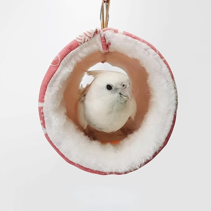 Bird Nest House Hut Hammock, Winter Warm Nest, Snuggle Bird Hammock Hanging Happy Hut Bird Parrot Hideaway Cage Toy for Parrot Budgies Parakeet Cockatiels Conure Lovebird Finch (Large, Dark Blue)