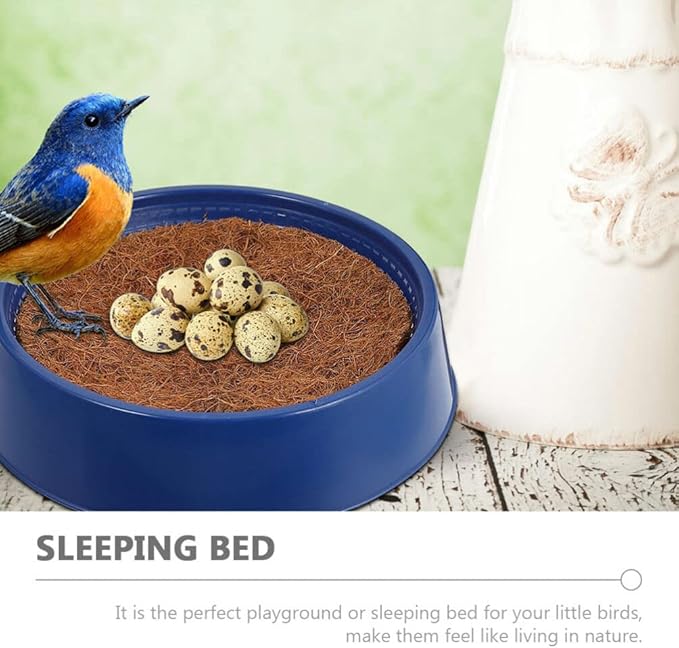 Ipetboom Pigeon Nest, Reusable Bird Nest Set with 5 Replaceable Pads for Indoor and Outdoor Use, Durable Plastic Bird Pad for Breeding, 10.23 X 10.23 X 2.44 Inches, Blue