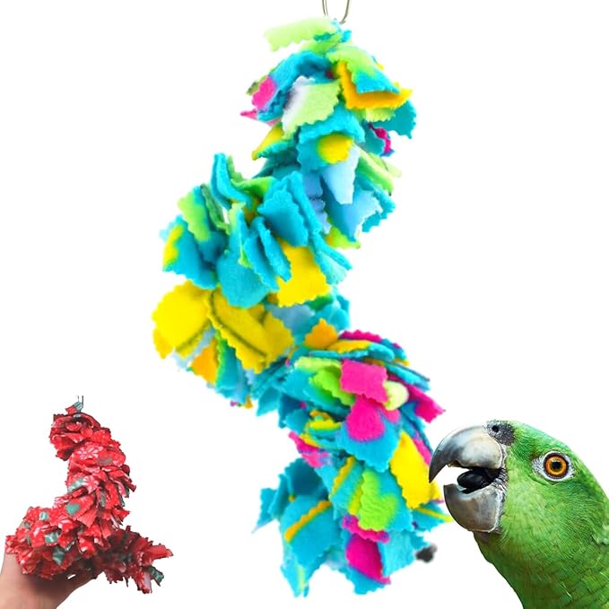 Bonka Bird Toys 1796 Twist Fluff Colorful Fleece Fluffy Cuddle Parrot Cockatoo African Grey Quaker