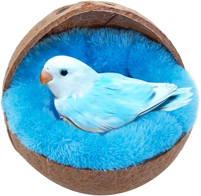 VTurboWay 2 Pack Bird Nest Mat, Bird Coconut Shell Pad for Bird Parrot Budgie Parakeet Cockatiel Conure Lovebird Canary Finch Nest (Colors May Vary)