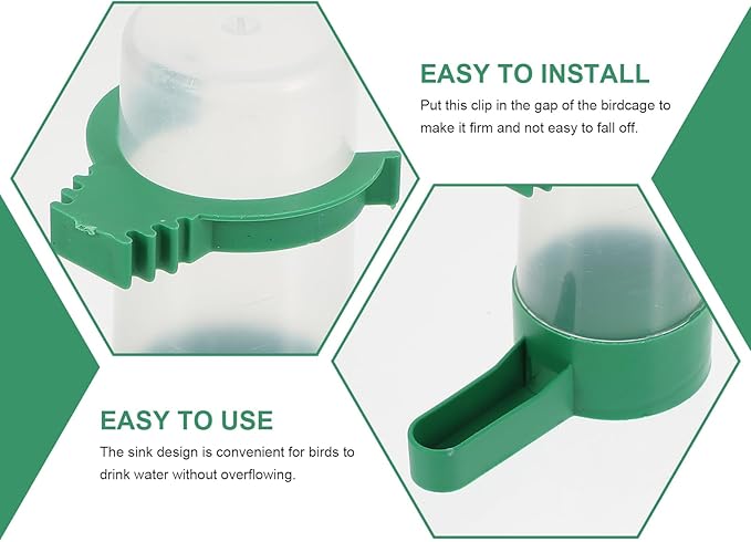 10Pcs Automatic Bird Water Dispenser - No Mess Gravity Feeder for Parrots, Lovebirds, and Small Caged Pets - 3.34X2.75X1.57In