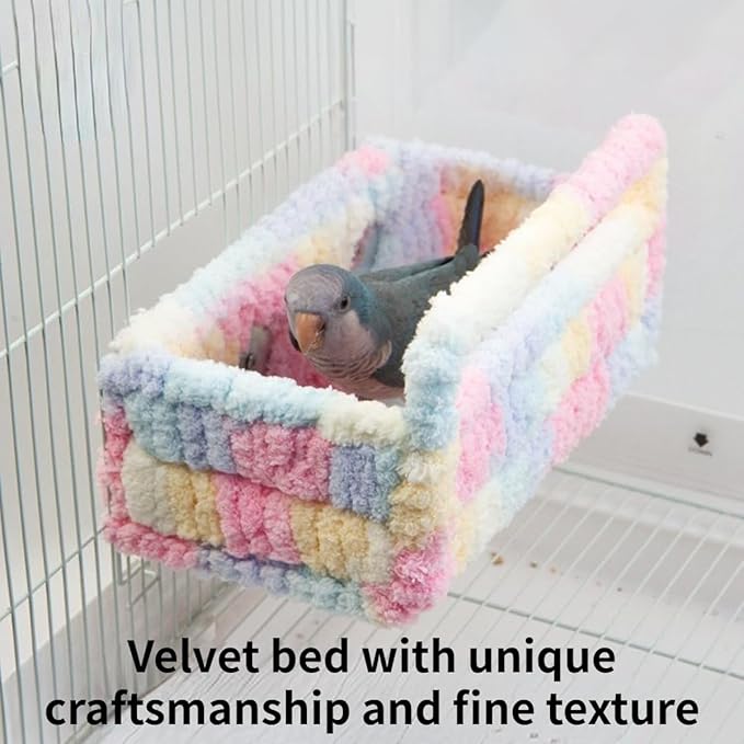 Warm Bird Nest House Bed Hammock Toy for Pet Parrot Parakeet Cockatiel Conure Cockatoo African Grey Eclectus Amazon Lovebird Budgie Finch Canary Hamster Rat Chinchilla Squirrel Cage Perch