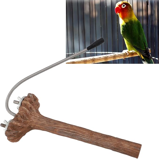 5W Heated Bird Perch Stand Heating Solution for Parrots, Birds, Hamsters with Environment, Heating Pole for Cozy Living