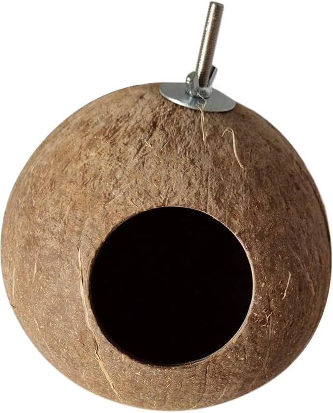 OMEM Bird Coconut House,Hamster House,Coconut Shells can Fixed in Bamboo, Birdcages, Hamster Cages (M)