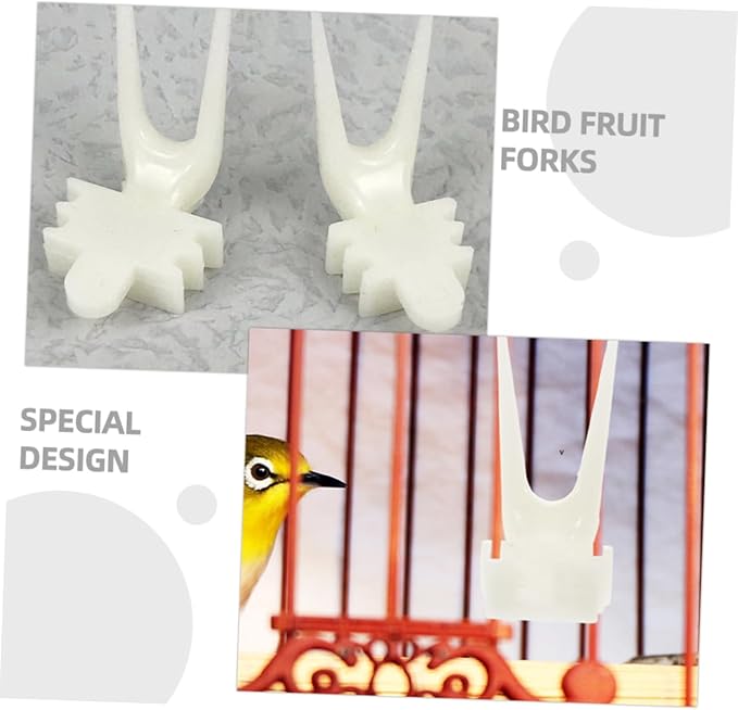 HANABASS 4sets Bird Food Holding Forks Parrot Forks Parrot Fruit Holders Pet Parrot Food Birdcage Accessories Vegetable Fixing Forks for Feeding 20pcs*4