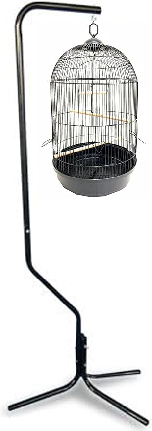 Mcage Tubular Steel Hanging Hanger Bird Cage Stand with Metal Hook