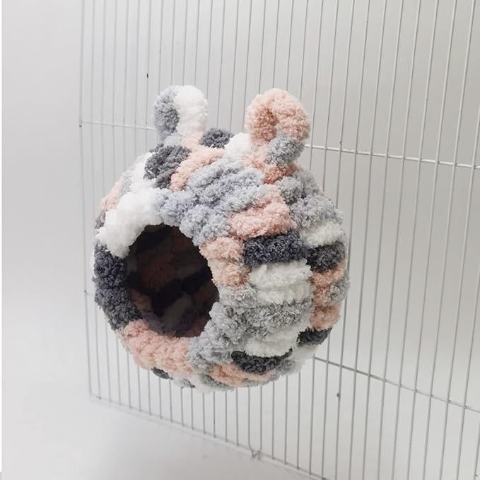 Winter Warm Bird Nest Bed Hanging Hammock Snuggle Hut Parrot House Tent Toy Bird Cage Perch for Bird Budgies Lovebird Finch Hamster Chinchilla Guinea Pig (Pink)