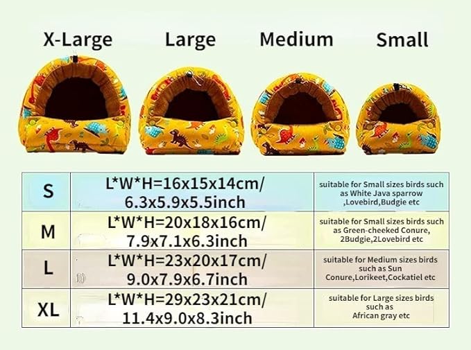 Parrot Warm House Bird Nest Winter Hanging Hammock Birds Sleeping Bed Parrot Hideway Bed Washable for Parrot Parakeet Cockatiels Budgies Lovebird (XL,Navy Blue)