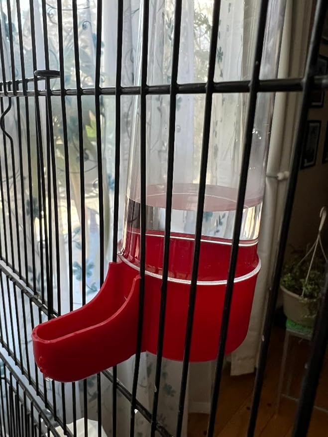 Set of 2 Bird Cage Aviary Canary Finch Large Water Tube Feeders Automatic Gravity Drinkers Water Dispensers 8 oz Capacity Each