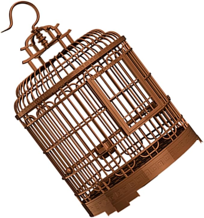 Milisten Large Portable Bird Travel Carrier Cage 19.48X12.67X12In Retro Round Design for Lovebirds Parakeets Cockatiels Indoor Outdoor Use