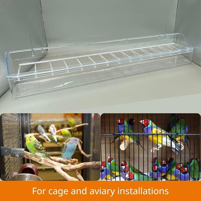 2GR Bird Feeders with 14 Slot Removable Grill 2 Pack - Hanging Chick Feeder and Waterer with No Mess for Canaries, Lovebirds, Cockatiels, Ideal for All Small Birds