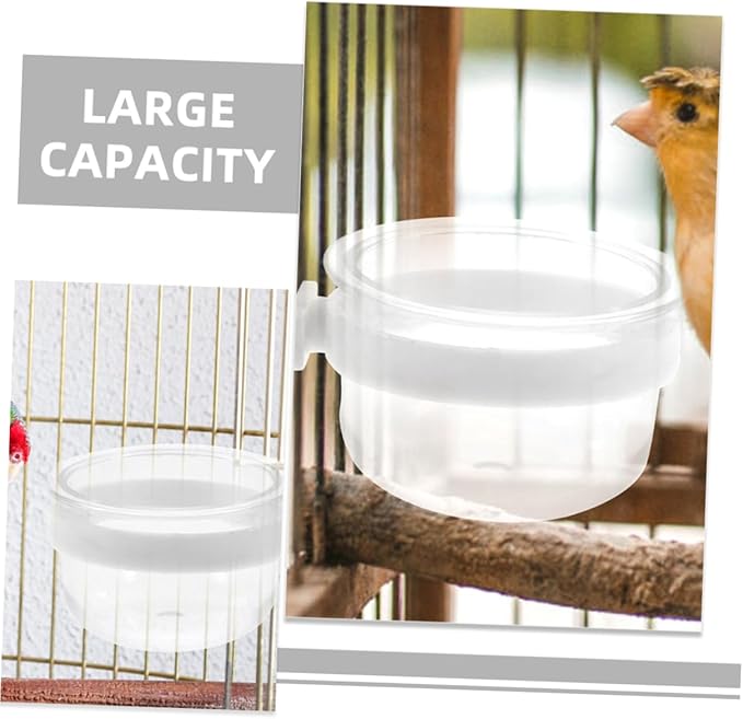 BESPORTBLE 4pcs Removable Parrot Feeder Dish Plastic Bird Food Bowl for Easy Hanging for Parrots and Pets Sturdy and Convenient Design