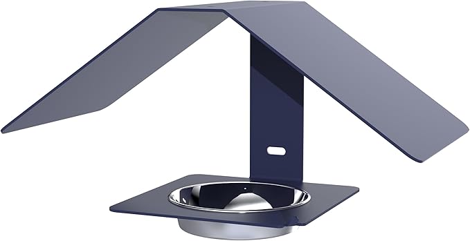 Zéphyr Louis Moulin Bird Feeder - Robust Blue Metal - Hanging or Wall Mountable - Modern Design - Removable Stainless Steel Bowl - Frost and UV Resistant - 31 × 16 × 14.5 cm